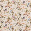 orange botanical cotton fabric from Beaumont Textiles
