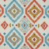 multicolour geometric embroideried fabric from Beaumont Textiles