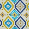 multicolour geometric embroideried fabric from Beaumont Textiles
