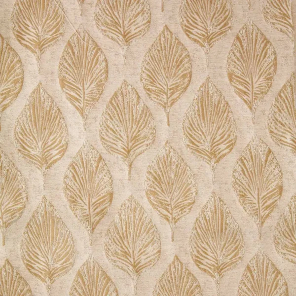 Spellbound Fabric - Gold by brown botanical jacquard fabric from Beaumont Textiles