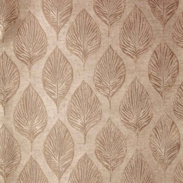 brown botanical jacquard fabric from Beaumont Textiles