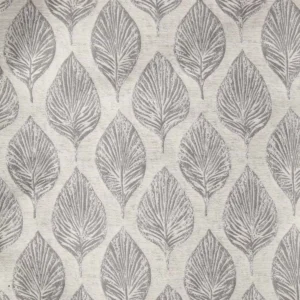 black-grey botanical jacquard fabric from Beaumont Textiles