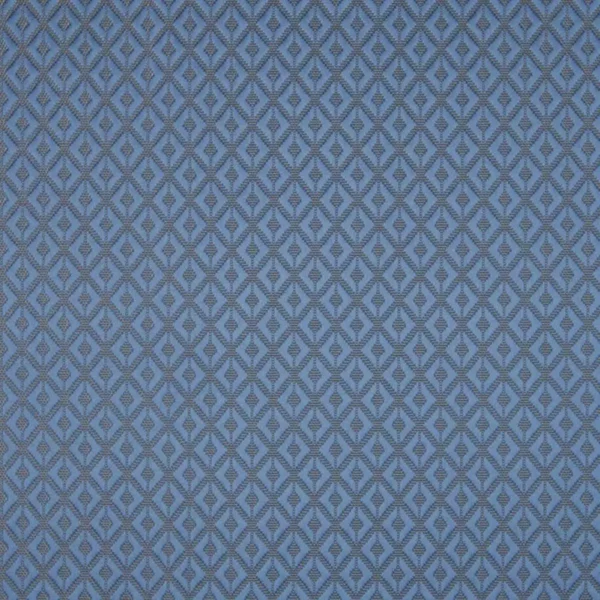 Taylor Fabric - Denim by blue geometric jacquard fabric from Beaumont Textiles