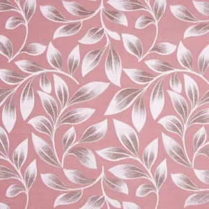 pink botanical jacquard fabric from Beaumont Textiles