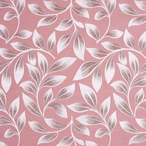 Tinker Fabric - Dusky Pink by pink botanical jacquard fabric from Beaumont Textiles