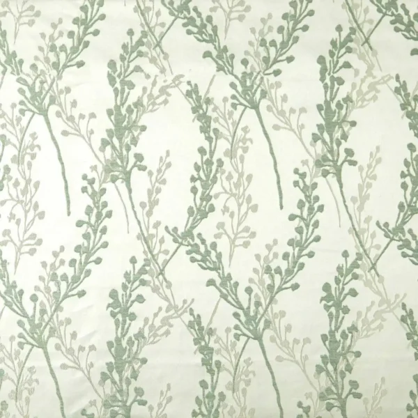 Twiggie Fabric - Mint by green botanical jacquard fabric from Beaumont Textiles