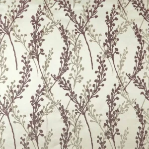 purple botanical jacquard fabric from Beaumont Textiles