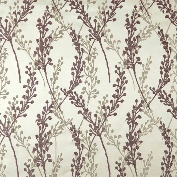 Twiggie Fabric - Plum by purple botanical jacquard fabric from Beaumont Textiles