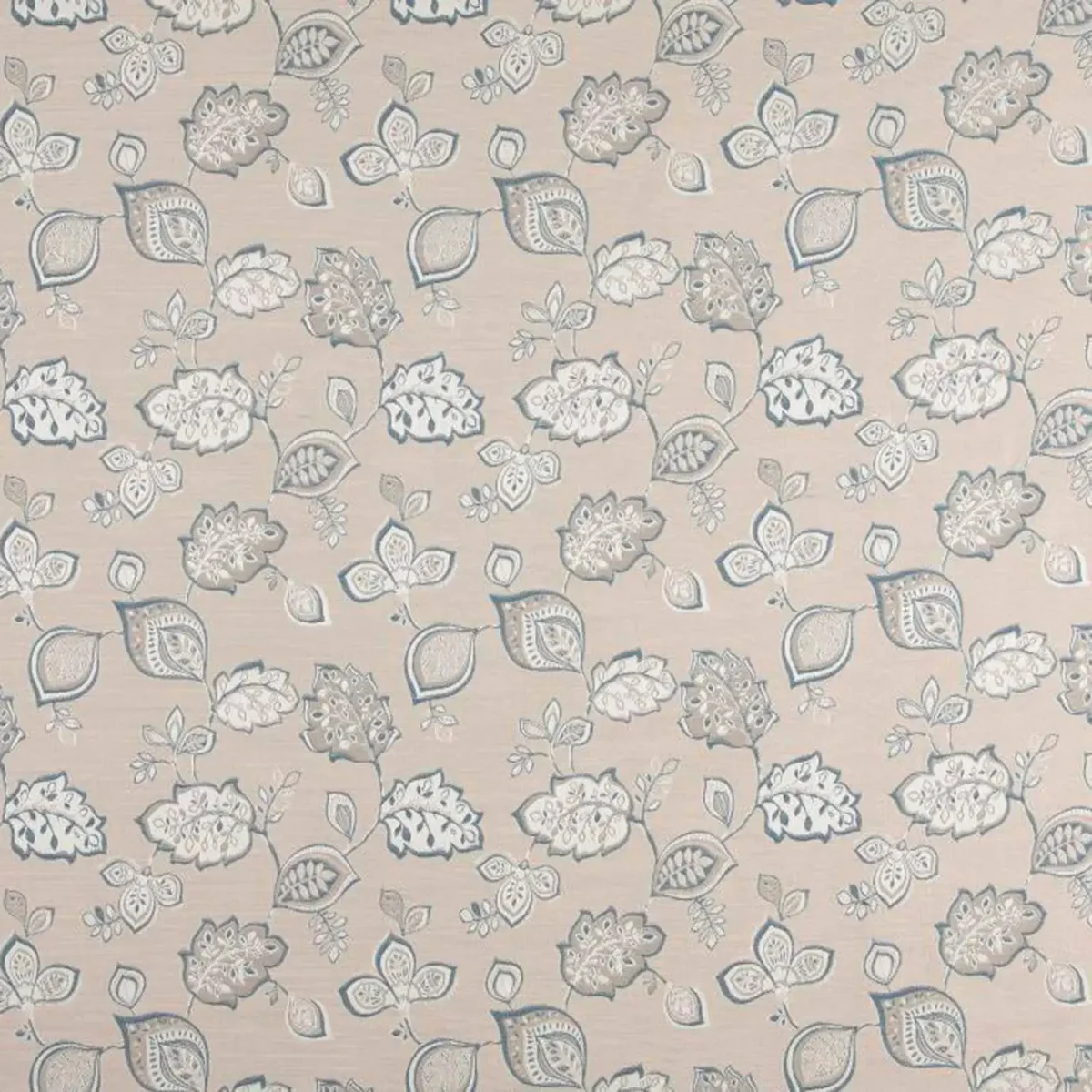 blue botanical printed fabric from Beaumont Textiles