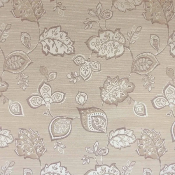 Verity Fabric - Taupe by neutral botanical jacquard fabric from Beaumont Textiles