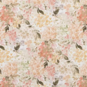 orange botanical cotton fabric from Beaumont Textiles