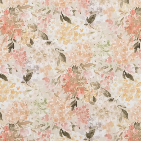 Waterperry Fabric - Autumn by orange botanical cotton fabric from Beaumont Textiles