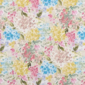multicolour botanical cotton fabric from Beaumont Textiles