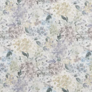 black-grey botanical cotton fabric from Beaumont Textiles