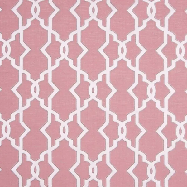 pink geometric jacquard fabric from Beaumont Textiles