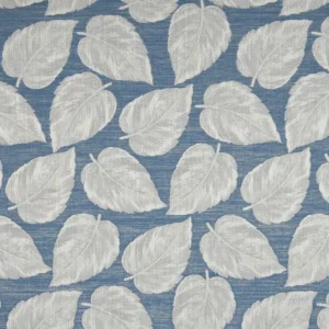 blue botanical jacquard fabric from Beaumont Textiles
