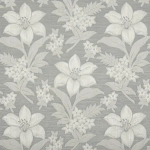 black-grey botanical jacquard fabric from Beaumont Textiles