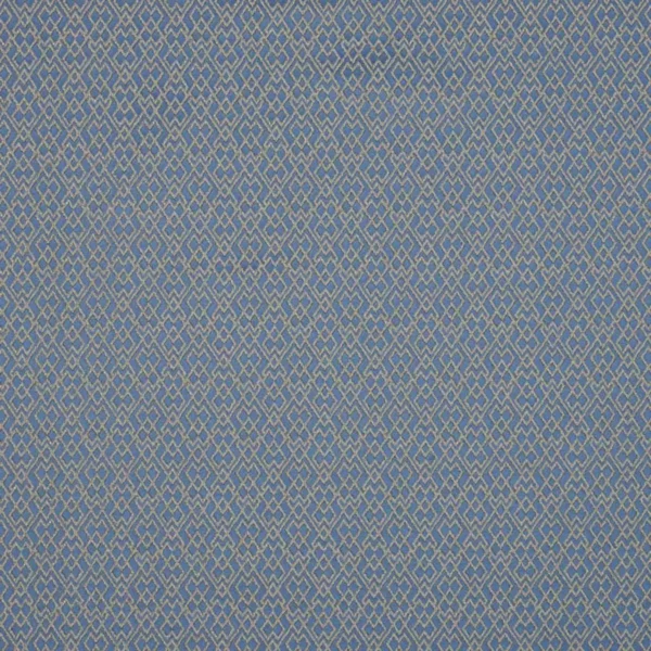Winslet Fabric - Denim by blue geometric jacquard fabric from Beaumont Textiles
