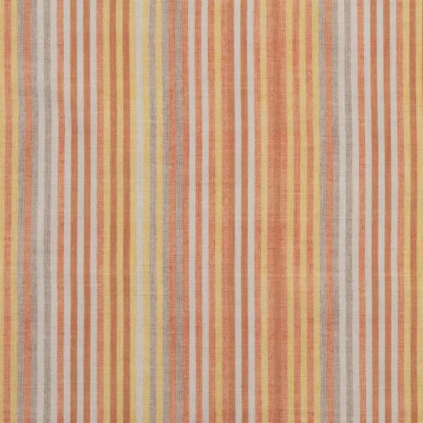 Zinnia Fabric - Autumn by orange striped cotton fabric from Beaumont Textiles