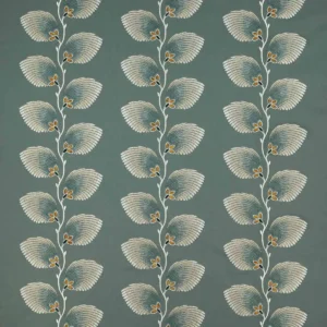 black-grey botanical embroideried fabric from Jane Churchill