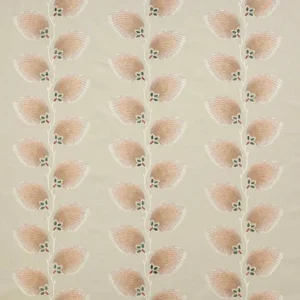black-grey botanical embroideried fabric from Jane Churchill