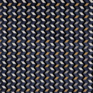 blue geometric velvet-chenille fabric from Jane Churchill