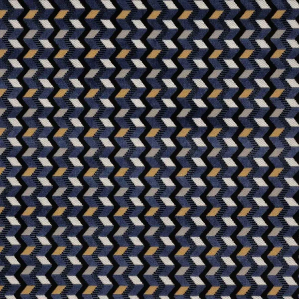 Peli Fabric - Blue / Silver by blue geometric velvet-chenille fabric from Jane Churchill
