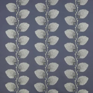 blue botanical embroideried fabric from Jane Churchill