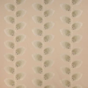 brown botanical embroideried fabric from Jane Churchill