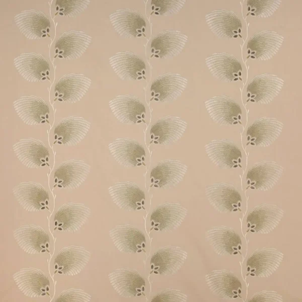 Lelani Fabric - Ivory / Gold by brown botanical embroideried fabric from Jane Churchill
