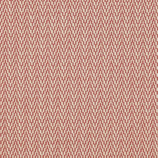 Ria Fabric - Red by red geometric woven fabric from Jane Churchill