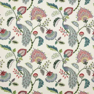 green botanical embroideried fabric from Jane Churchill