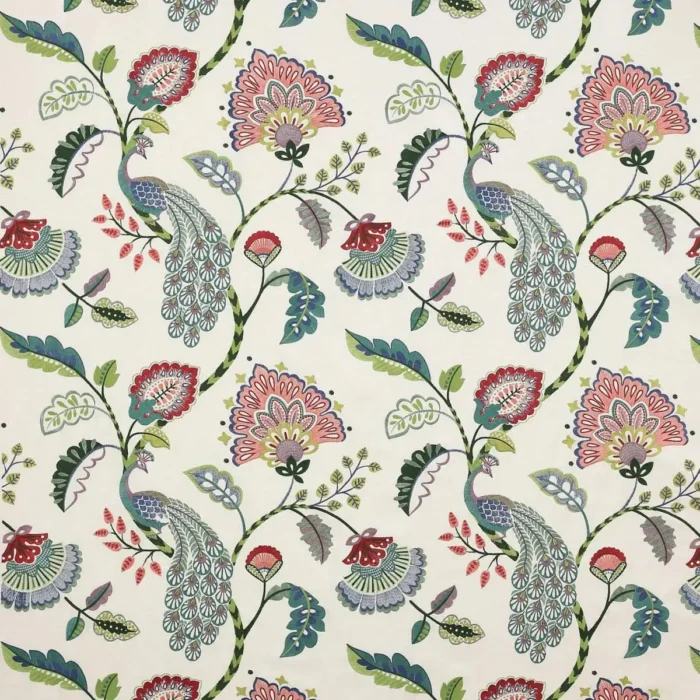 Jaipur Peacock Fabric - Multi swatch
