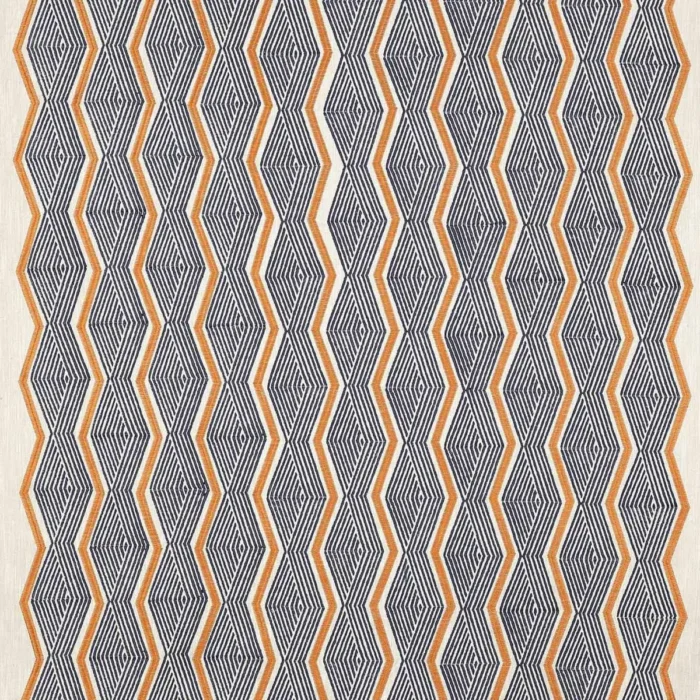 Zhiri Fabric - Indigo / Orange swatch