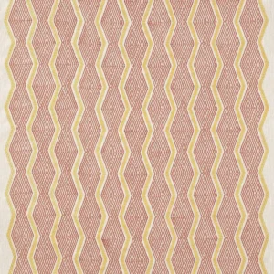 red geometric embroideried fabric from Jane Churchill