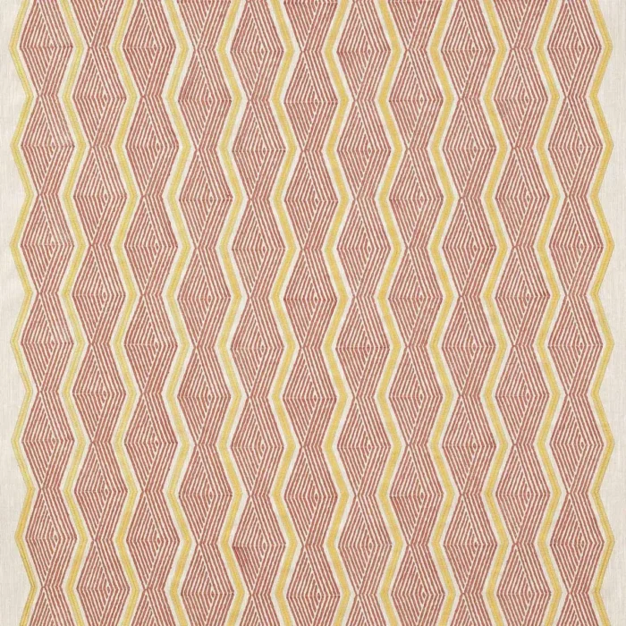Zhiri Fabric - Coral / Gold swatch