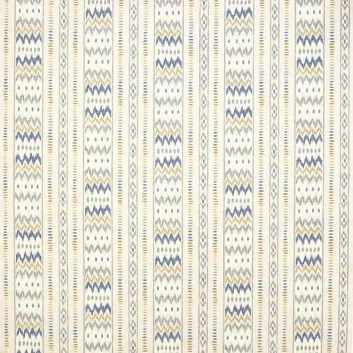 Makai Fabric - Blue / Ochre swatch