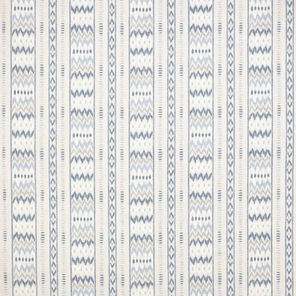 Makai Fabric - Blue by blue striped cotton fabric from Jane Churchill