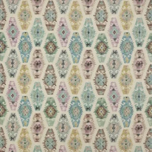 multicolour geometric linen fabric from Jane Churchill