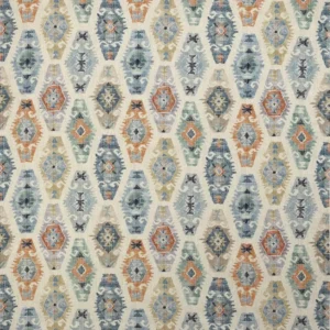 multicolour geometric linen fabric from Jane Churchill