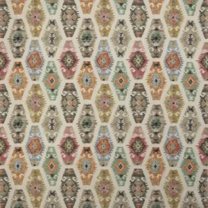 multicolour geometric linen fabric from Jane Churchill