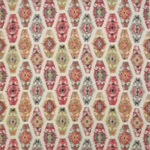multicolour geometric linen fabric from Jane Churchill