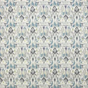 blue geometric linen fabric from Jane Churchill