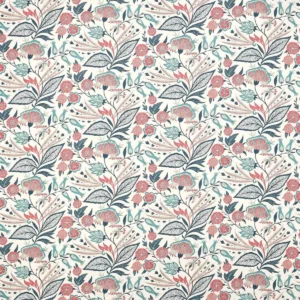 blue botanical linen fabric from Jane Churchill