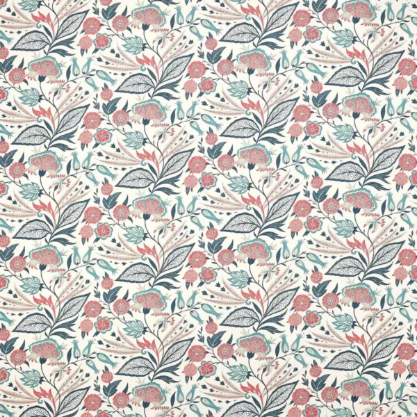 blue botanical linen fabric from Jane Churchill