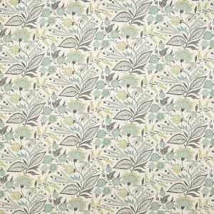 blue botanical linen fabric from Jane Churchill