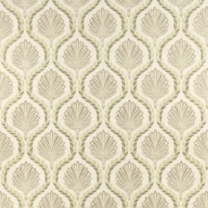 black-grey botanical embroideried fabric from Jane Churchill
