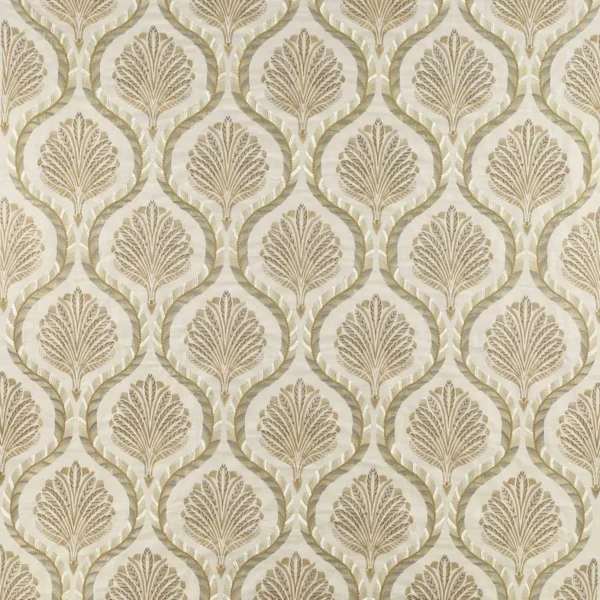 Valentina Fabric - Silver by brown botanical embroideried fabric from Jane Churchill