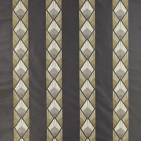 black-grey retro embroideried fabric from Jane Churchill