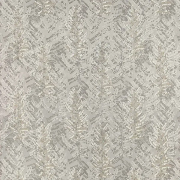 Pandora Fabric - Silver by black-grey botanical embroideried fabric from Jane Churchill
